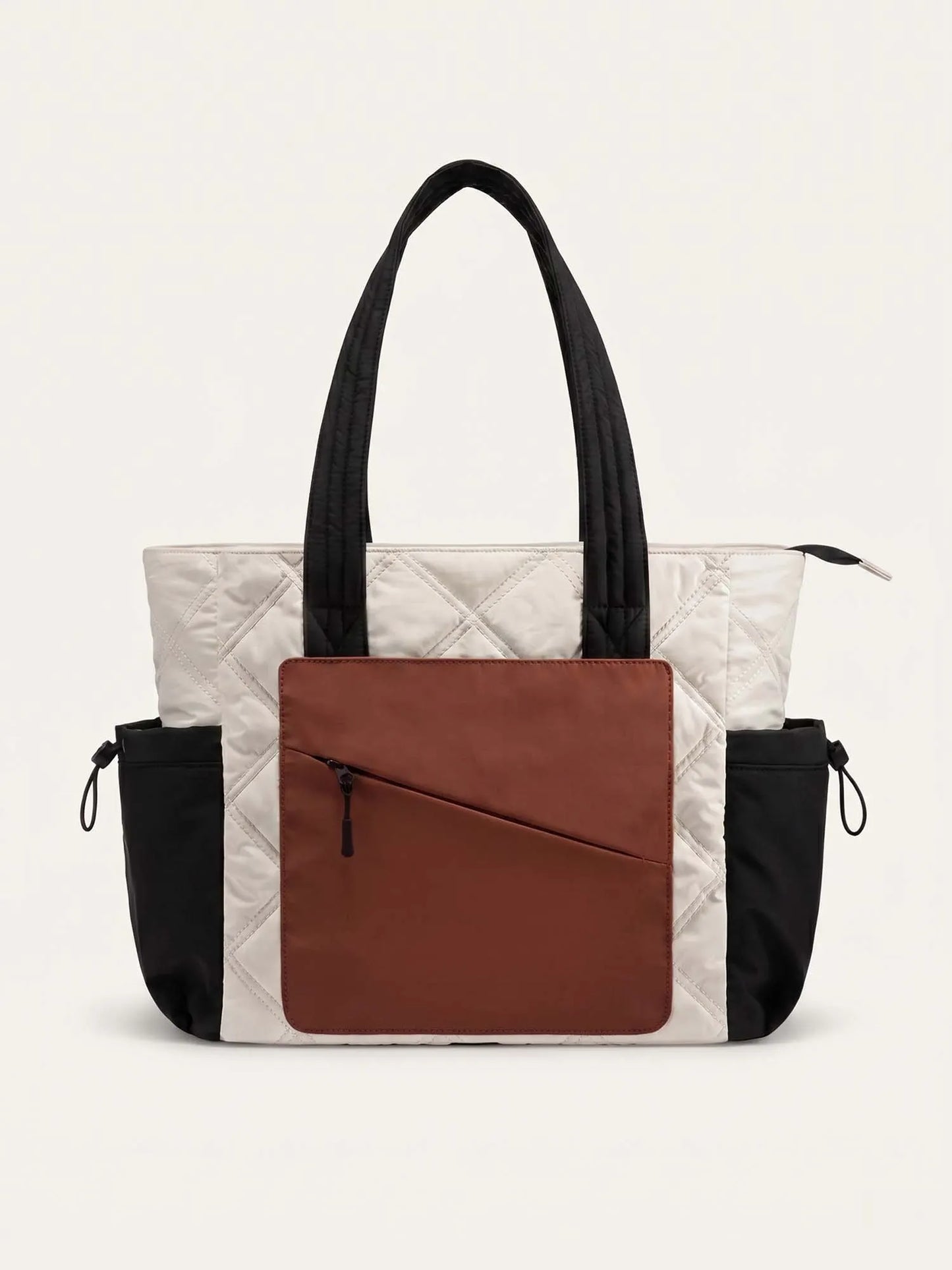 2Pcs Quilted Puffer Tote Bag