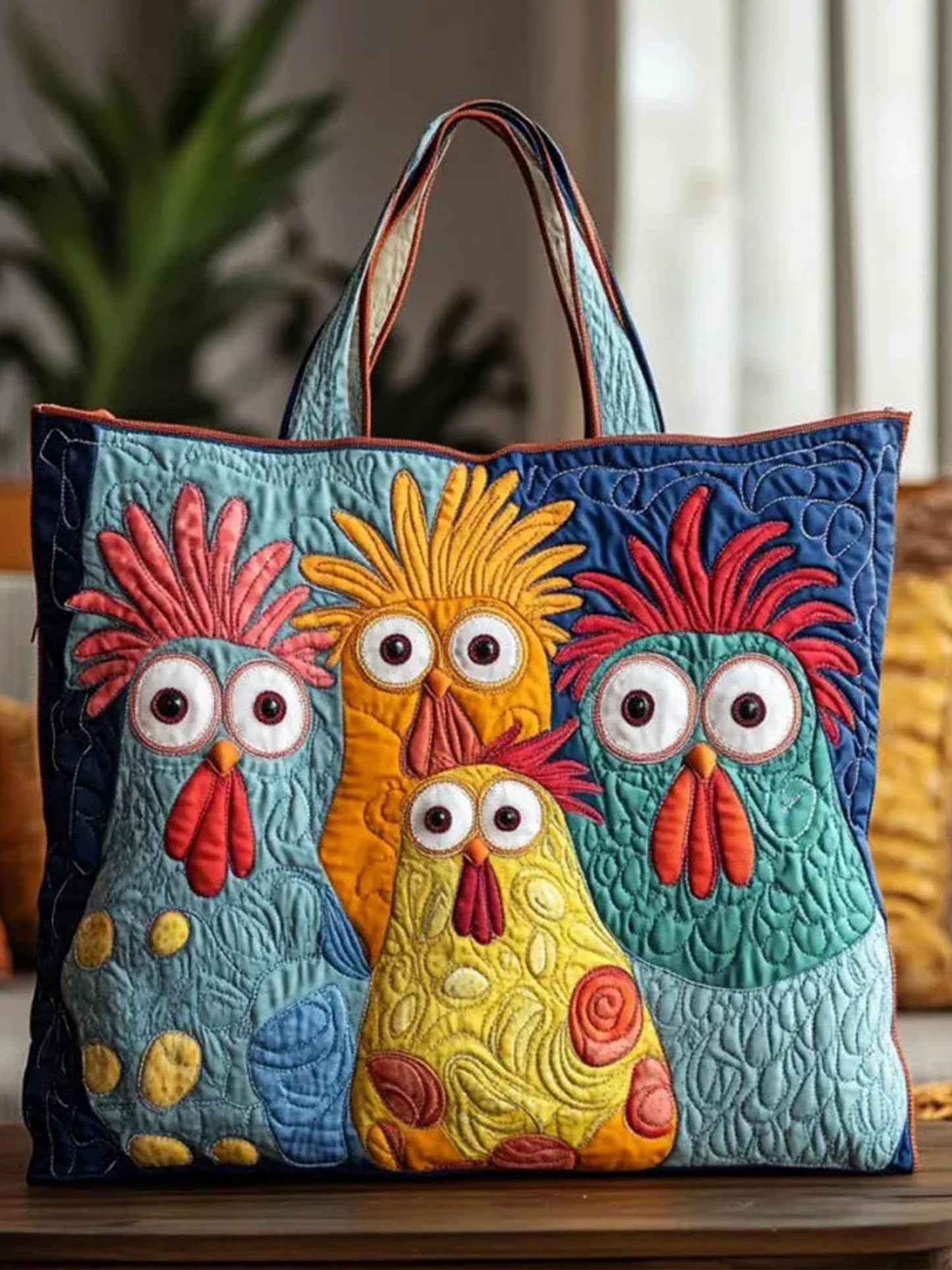 Five Little Chicks  Quilted Tote Bag
