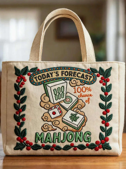 Mahjong print pattern Quilted Tote Bag