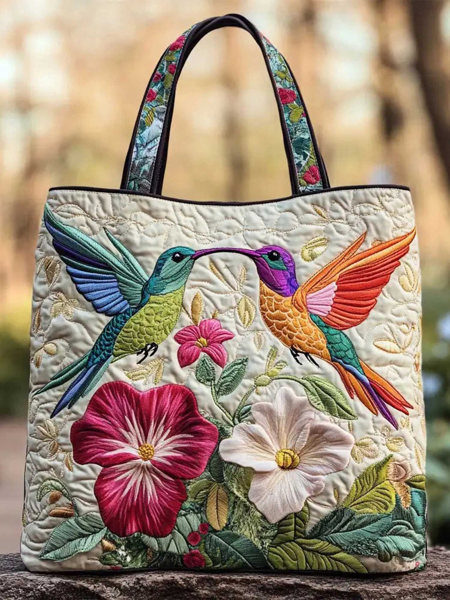 Pure Hummingbird Quilted Tote Bag