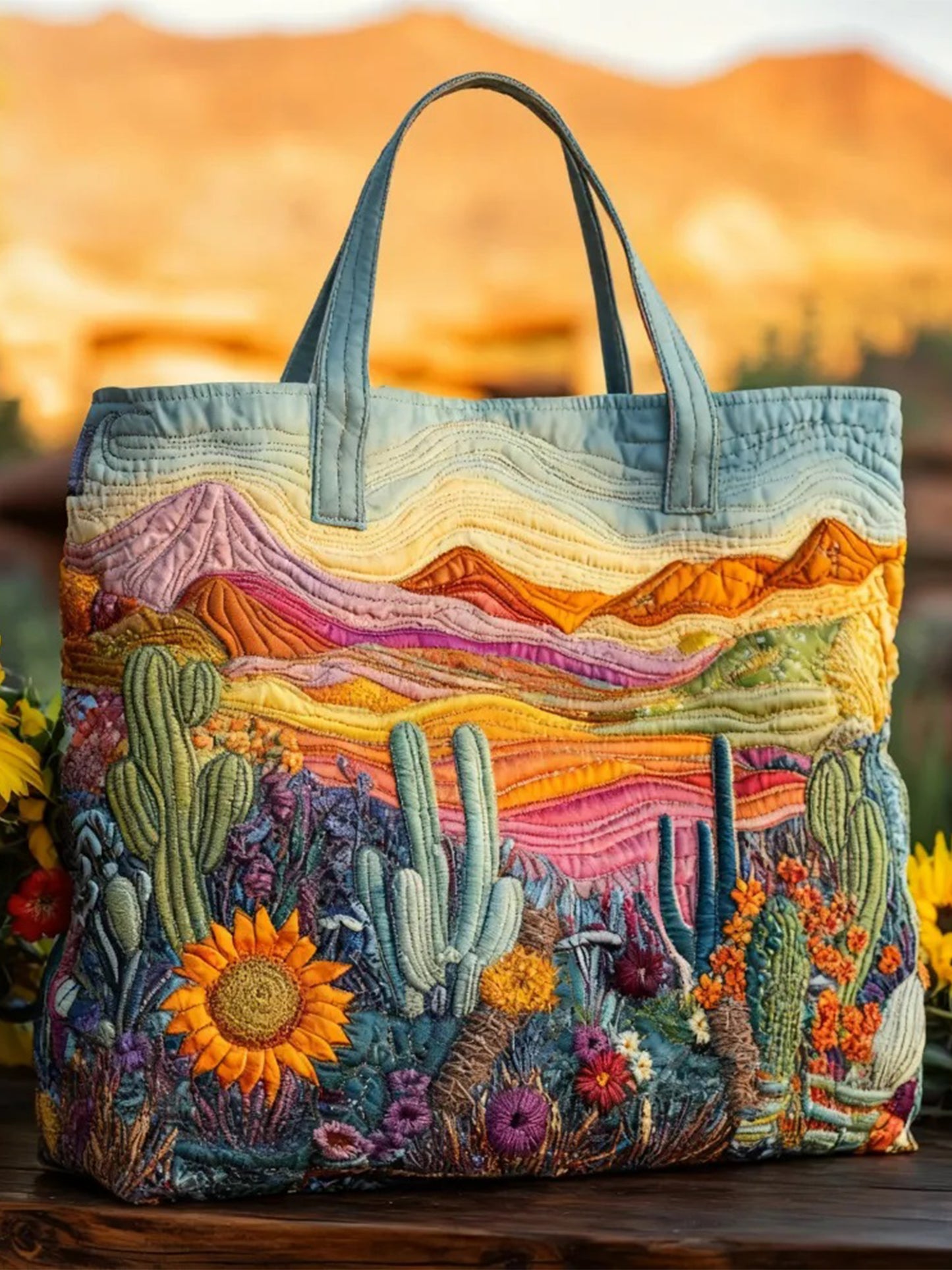 Desert Landscape Series Quilted Tote Bag