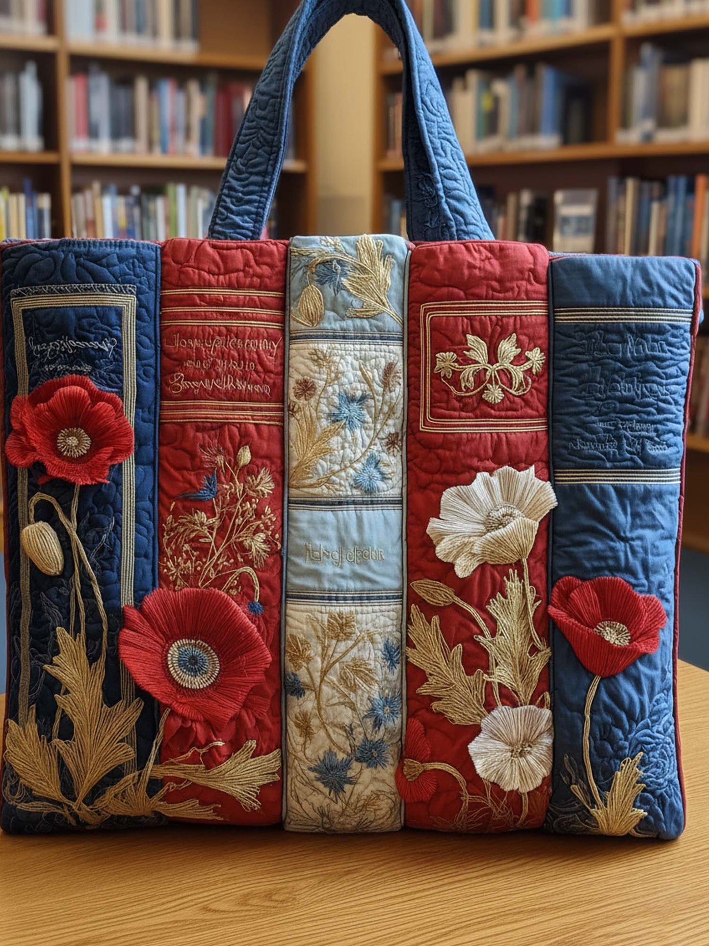 Patriot Book Quilted Tote Bag