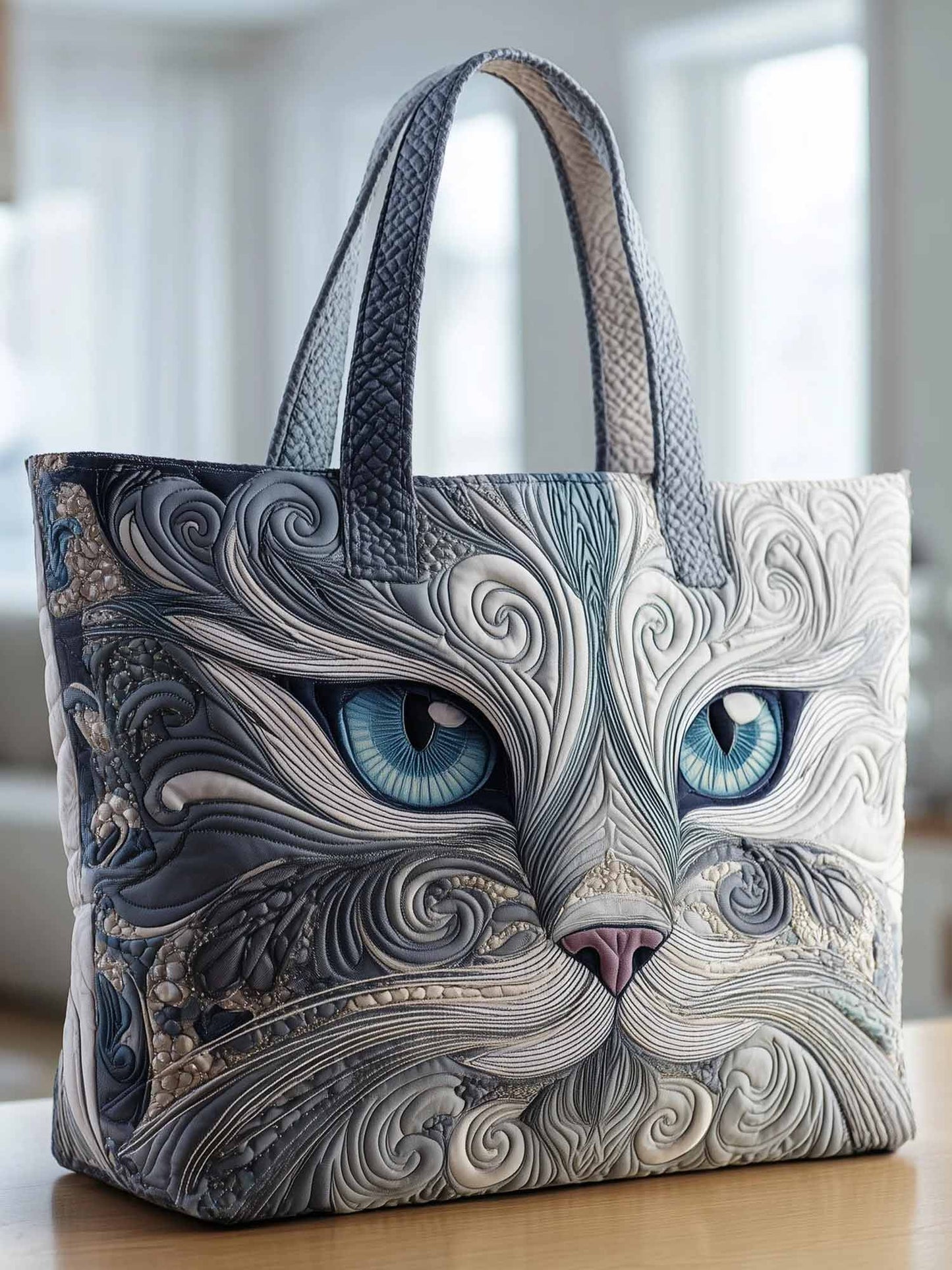 Catitude Quilted Tote Bag