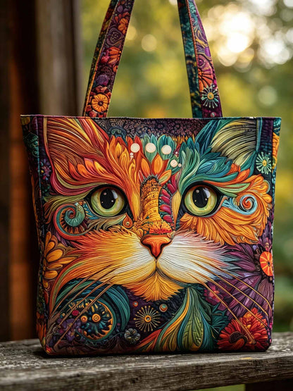 Mystic Meow Quilted Tote Bag