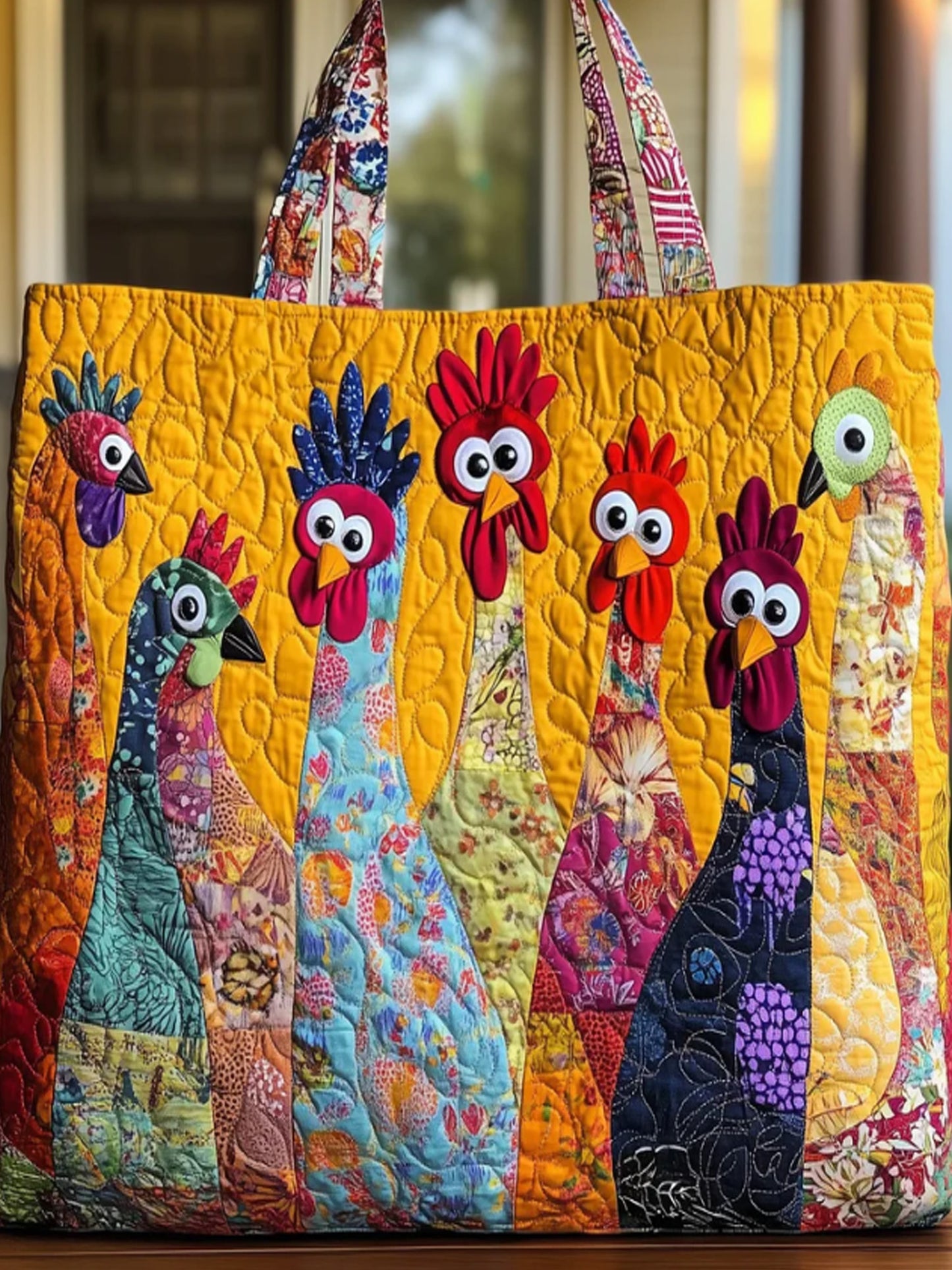 Christmas  Animals Funny  turkey   Print  Quilted Tote Bag