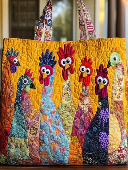Christmas  Animals Funny  turkey   Print  Quilted Tote Bag