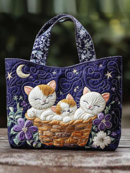 Midnight Basket Quilted Tote Bag