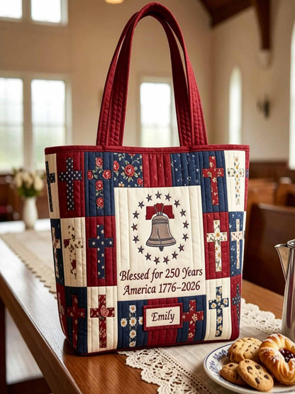 Blessed Liberty Quilted Tote Bag
