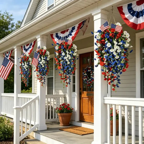 ✨ Celebrate America’s 250th Anniversary with Patriotic Hanging Flower Baskets
