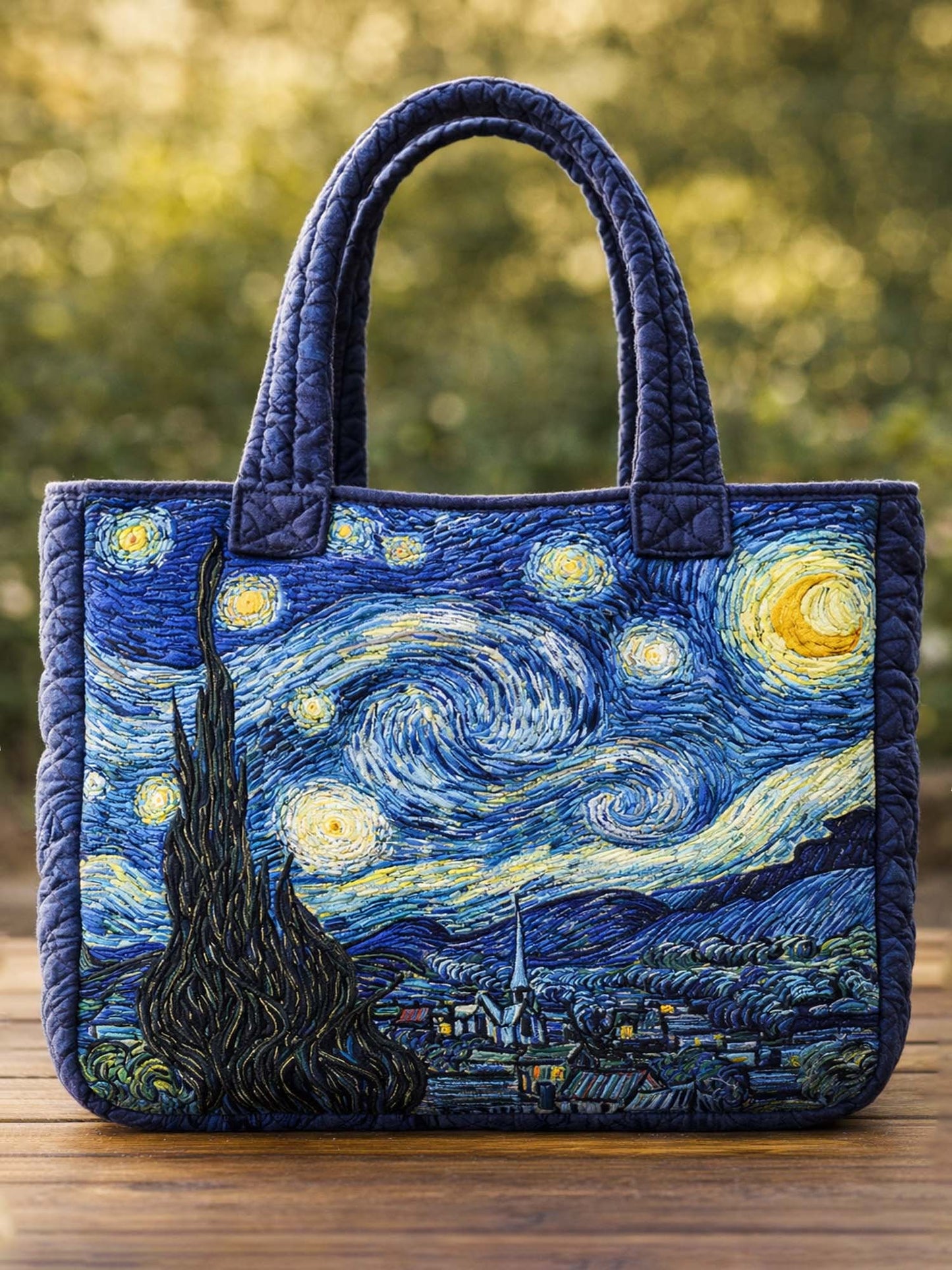 The Starry Night Quilted Tote Bag