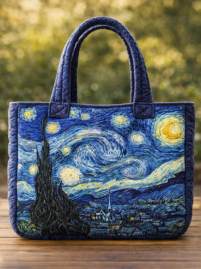 The Starry Night Quilted Tote Bag