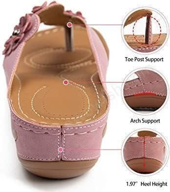 Women’s Orthopedic Arch Support Flowers Clip Toe Sandals