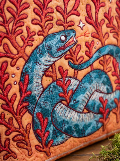 Seaweed And Snake Quilted Tote Bag