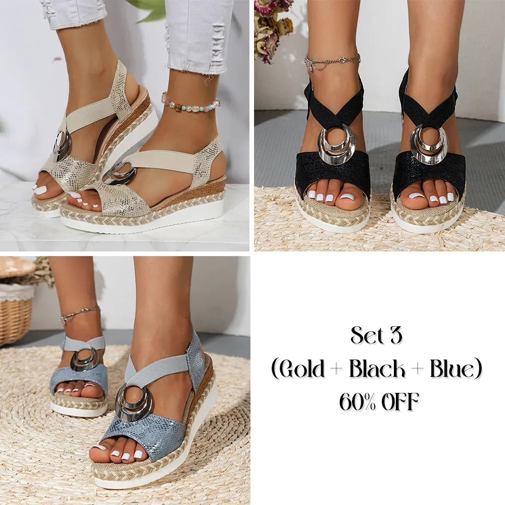 🔥Last Day Promotion 50% OFF✨Women's Comfortable Orthopedic Wedge Open Toe Sandals