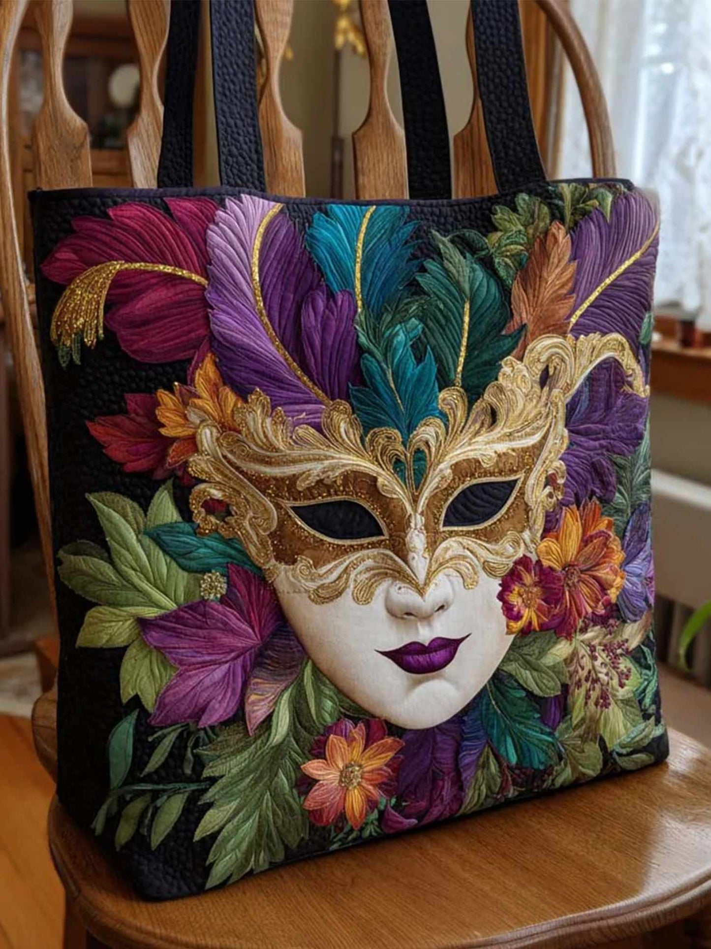 Vivid Carnival Quilted Tote Bag