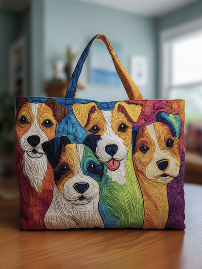 Jack Russell Dog Quilted Tote Bag