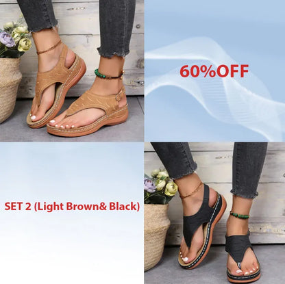 🔥Last Day Promotion 70% OFF🔥 Leather Orthopedic Arch Support Sandals Diabetic Walking Sandals