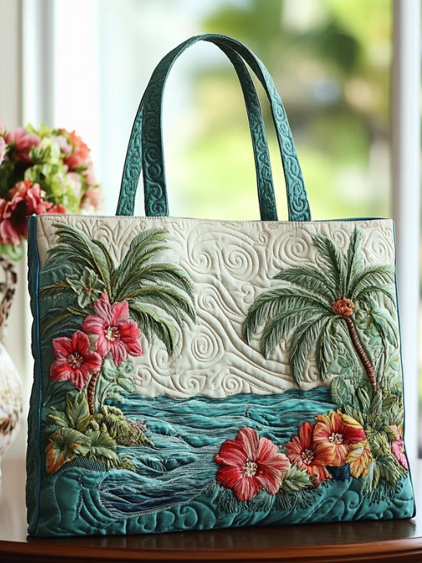 Ocean   Beach   Print  Quilted Tote Gag