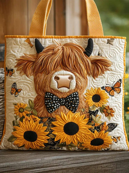 Butterfly Bow Quilted Tote Bag