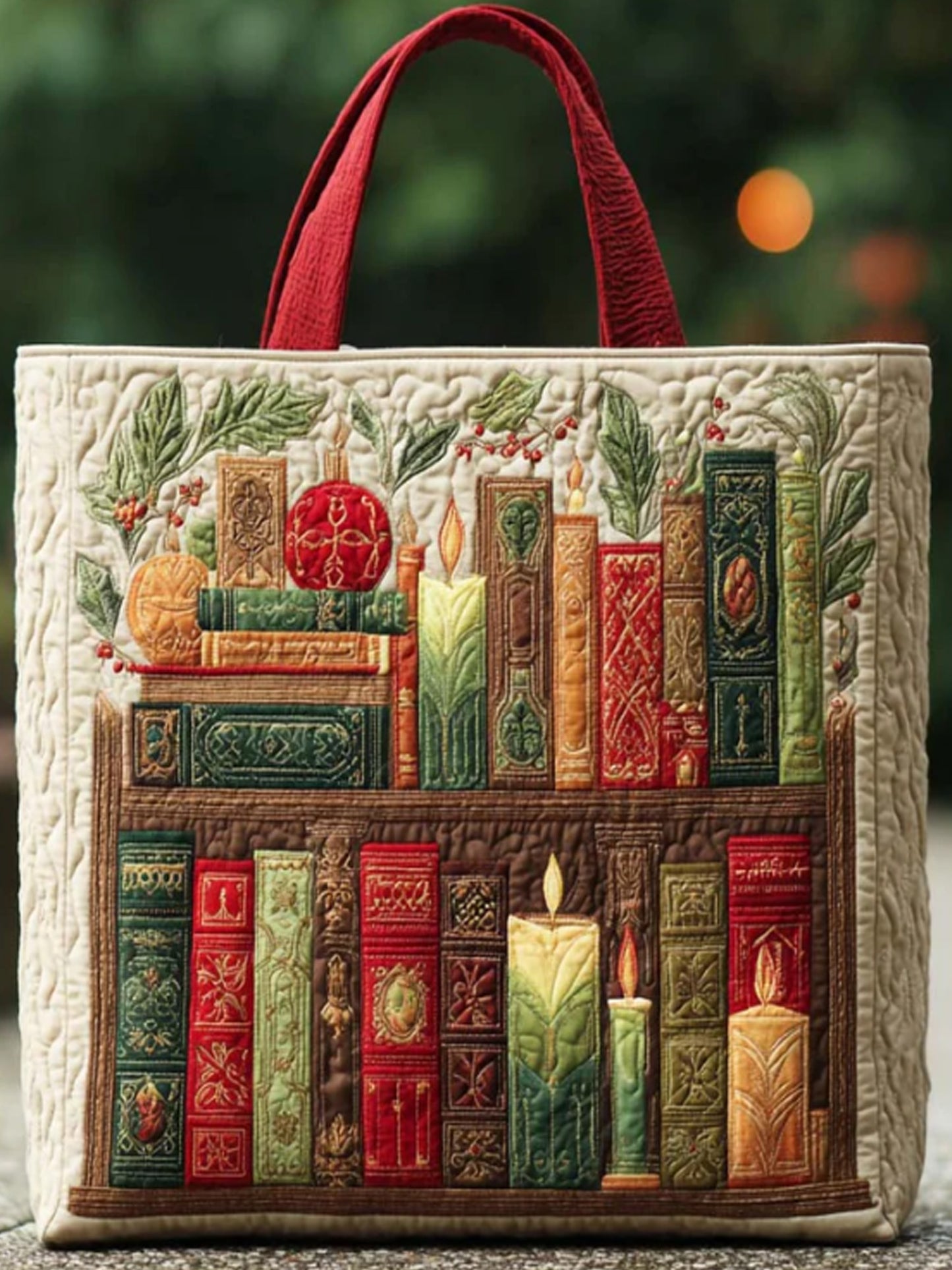 Snowy Story  Quilted Tote Bag