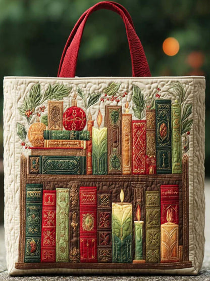 Snowy Story  Quilted Tote Bag