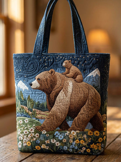 Bear Mother'S Day Quilted Tote Bag
