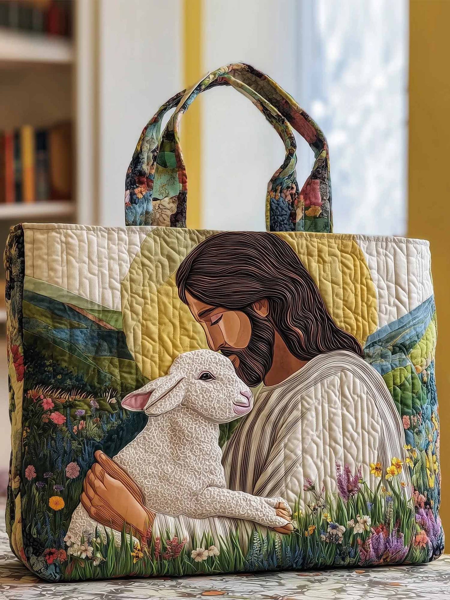 Shine in His Light  Quilted Tote Bag