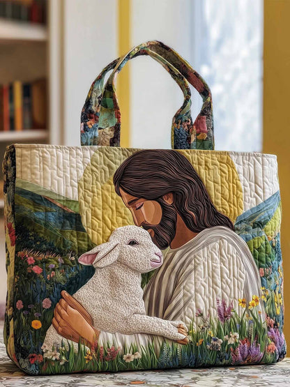 Shine in His Light  Quilted Tote Bag