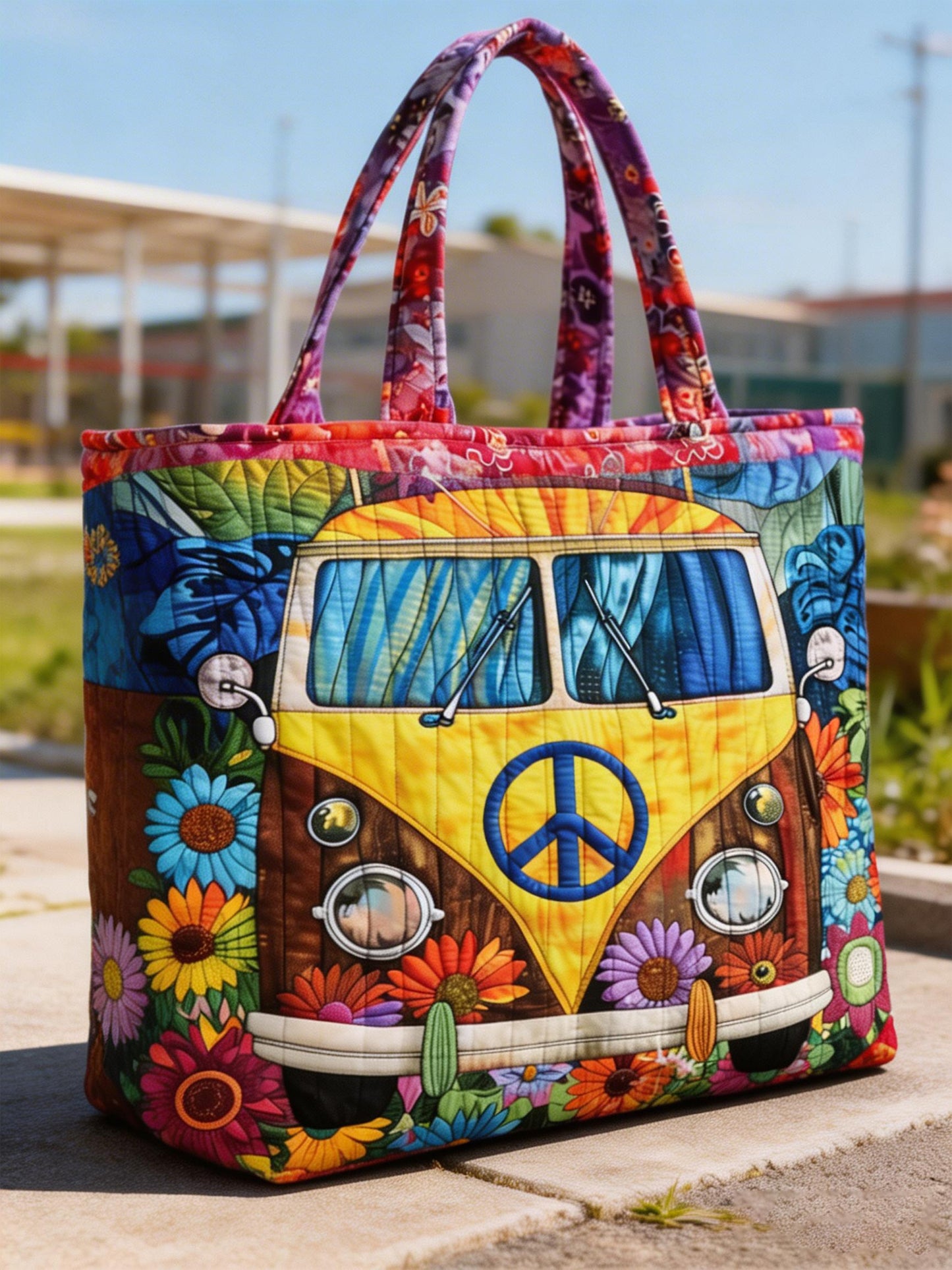 Floral Hippie Style Quilted Handbag
