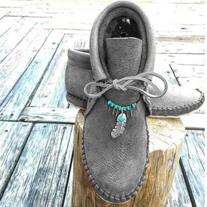 (👢LAST DAY 75% OFF)2024 Short Tube Orthopedic Boots For Women With Feather