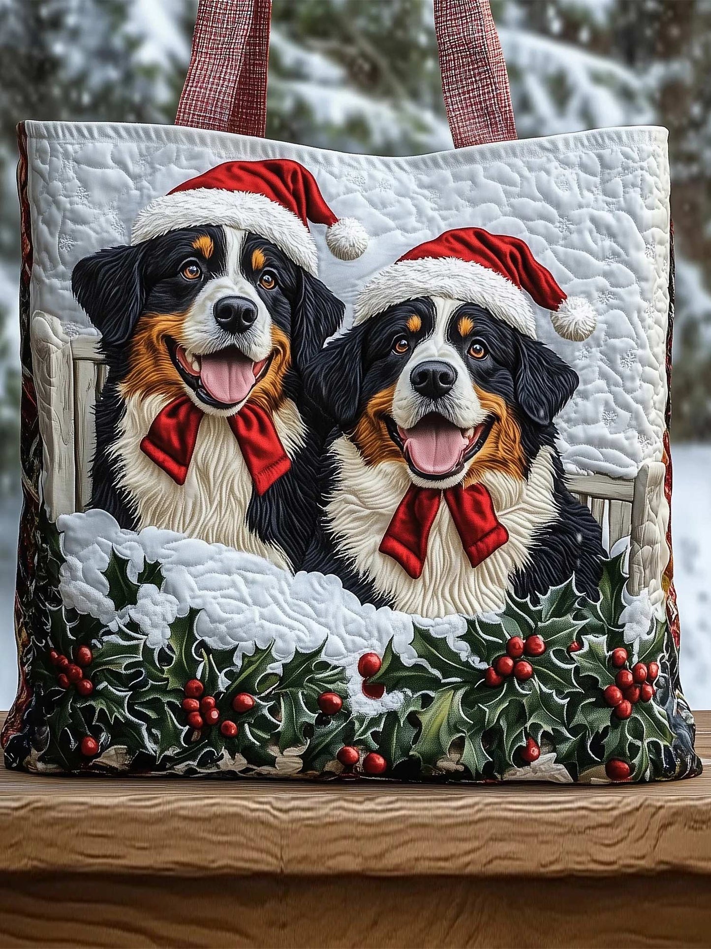 Bernese Mountain Quilted Tote Bag