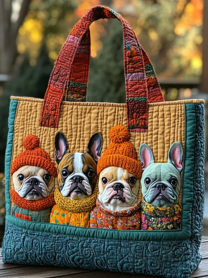 Christmas  Animal Dog  Quilted Tote Bag
