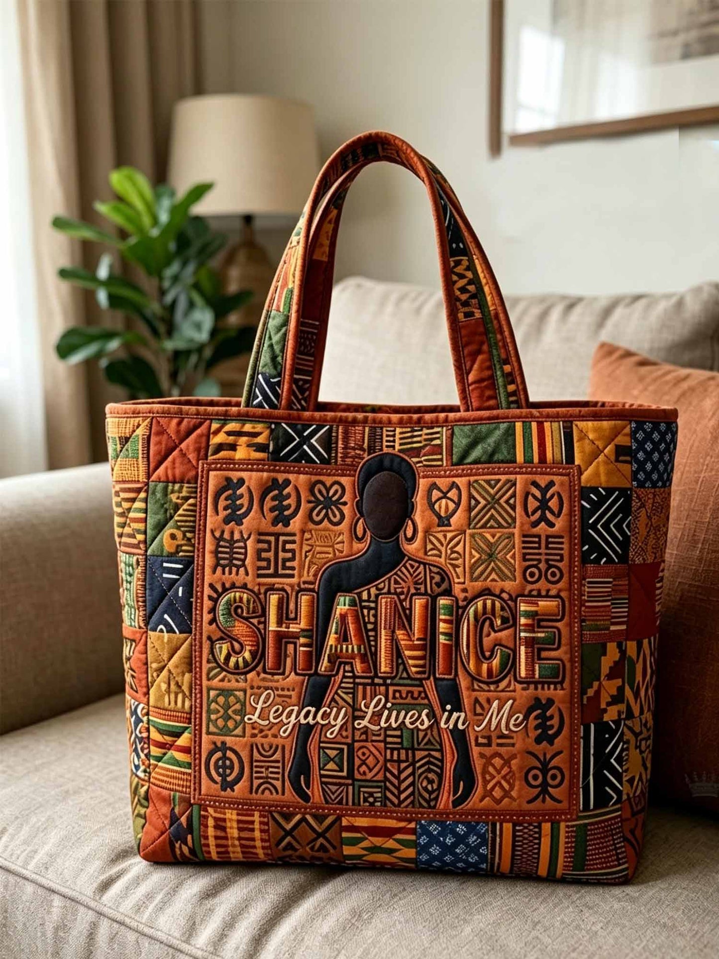 Melanin Queen Quilted Tote Bag