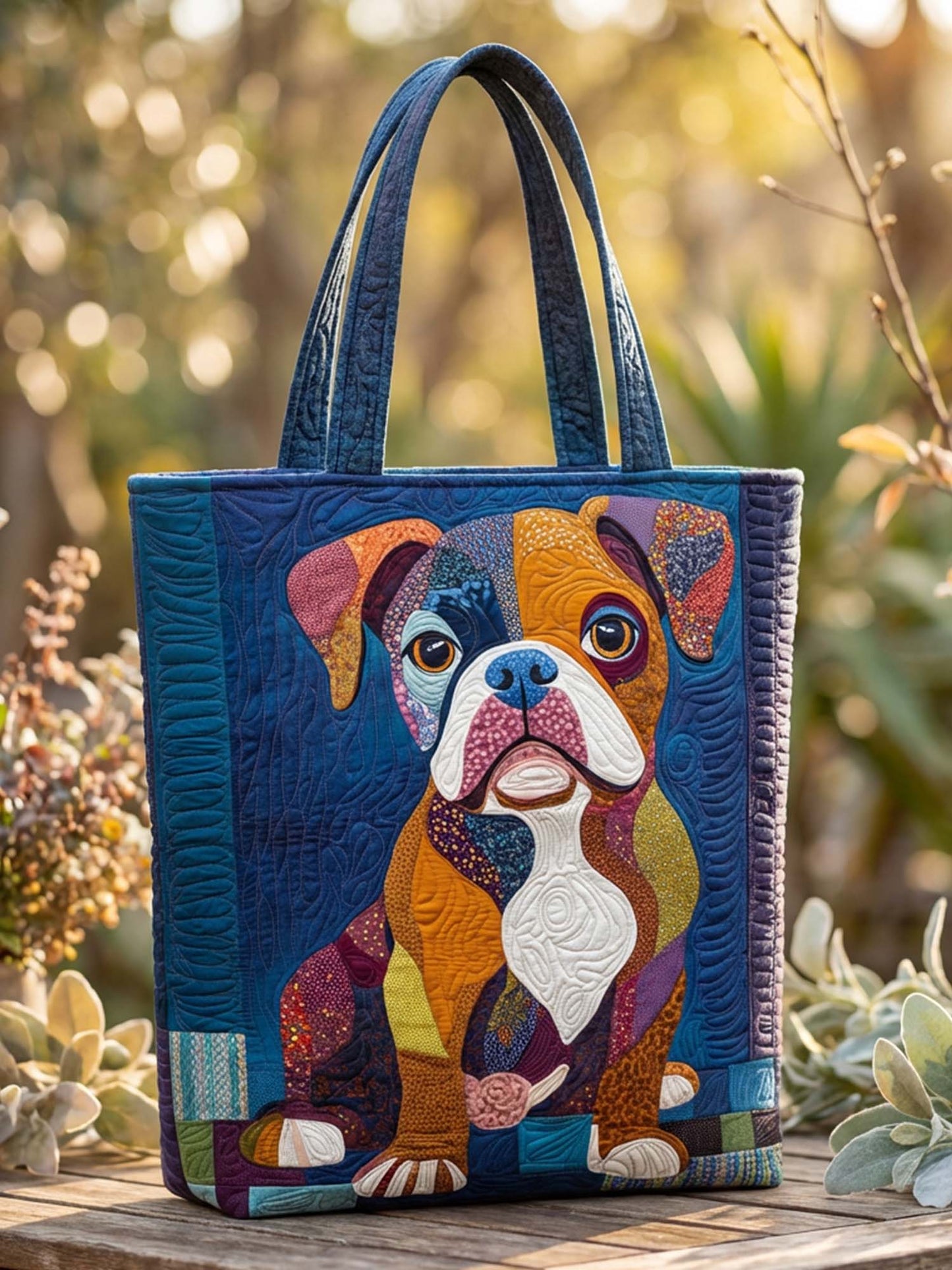 Pug Dog Quilted Tote Bag