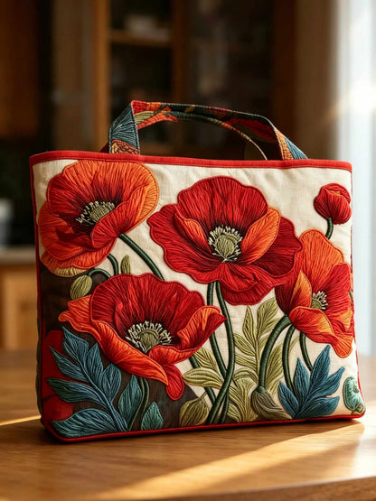 Poppy Quilted Tote Bag