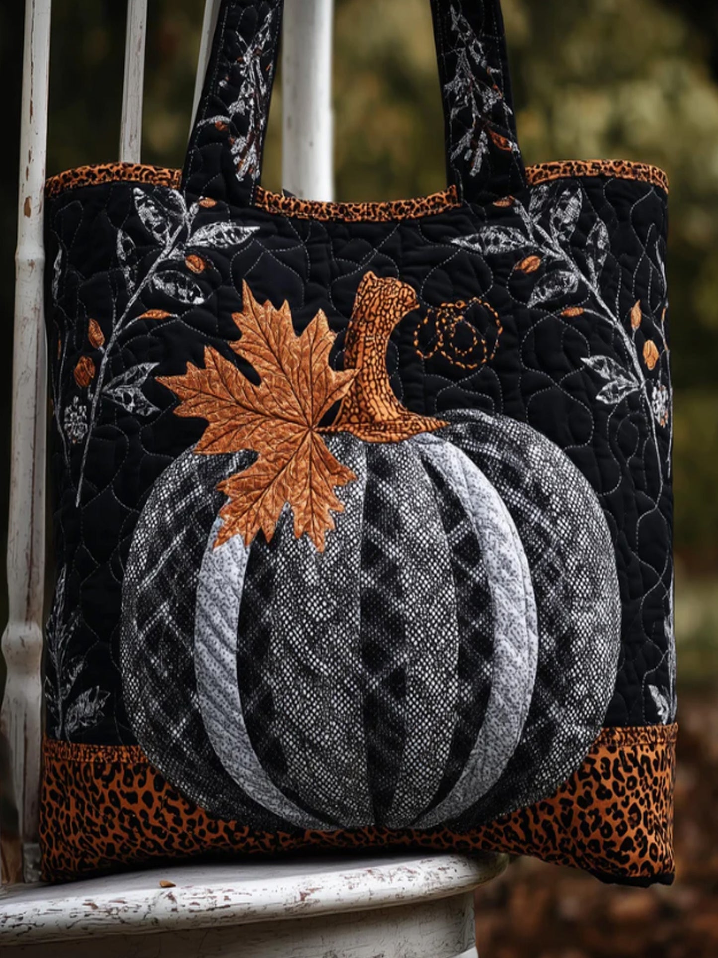Christmas   pumpkin   Print  Quilted Tote Bag