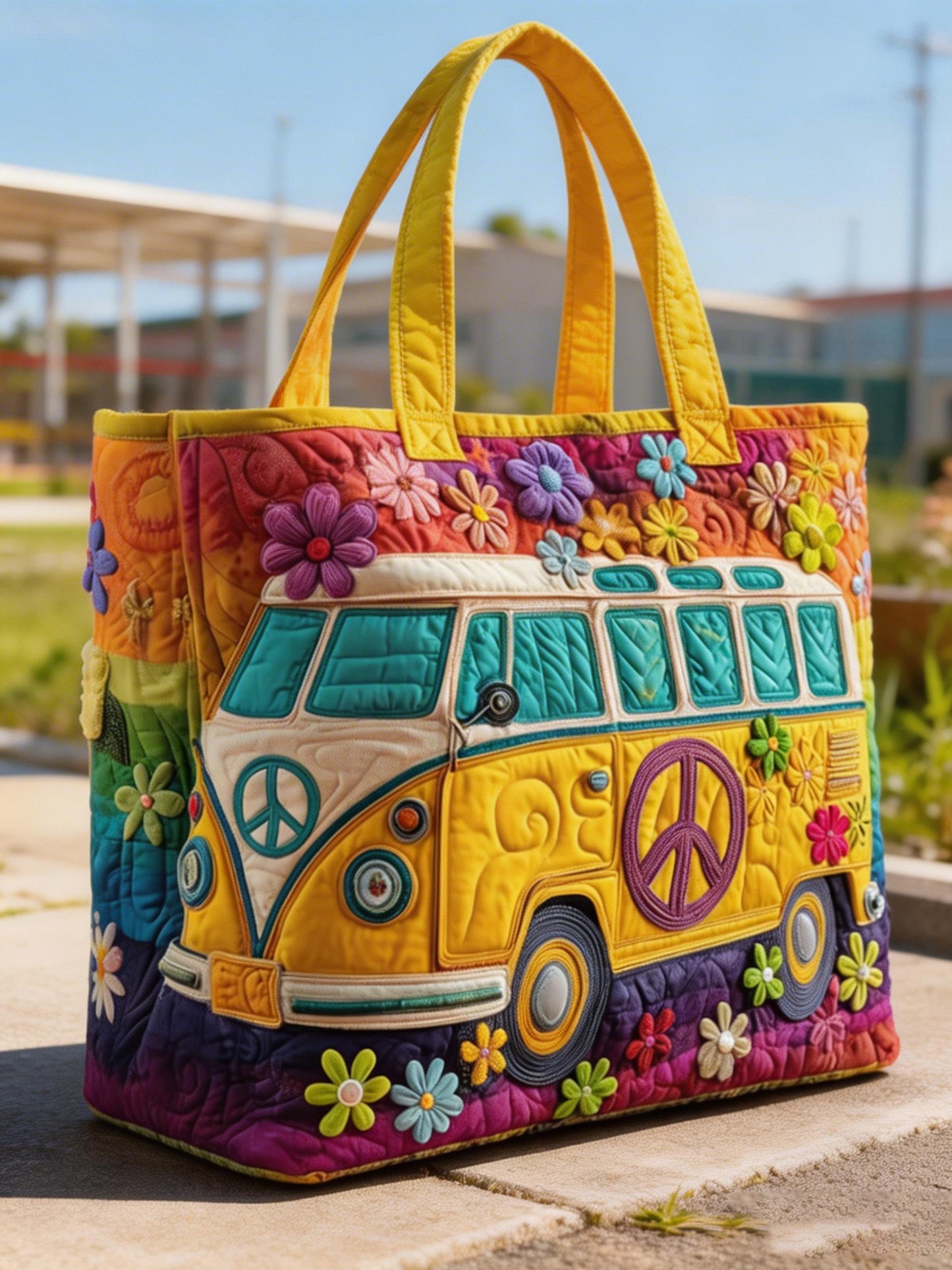 Floral Hippie Style Quilted Handbag