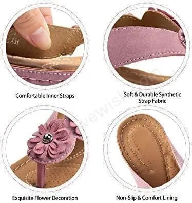 Women’s Orthopedic Arch Support Flowers Clip Toe Sandals