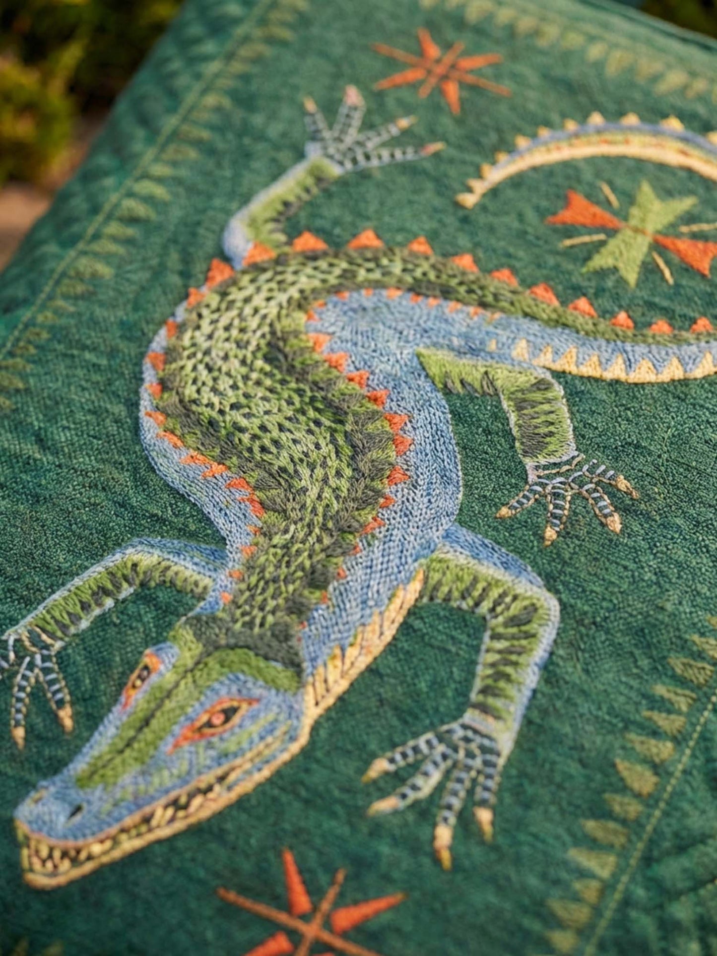 Vintage Crocodiles Quilted Tote Bag