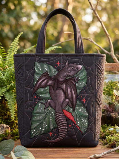 Gecko Dragon Quilted Tote Bag