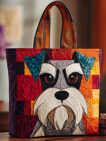 Color Block West Highland Dog Quilted Tote Bag