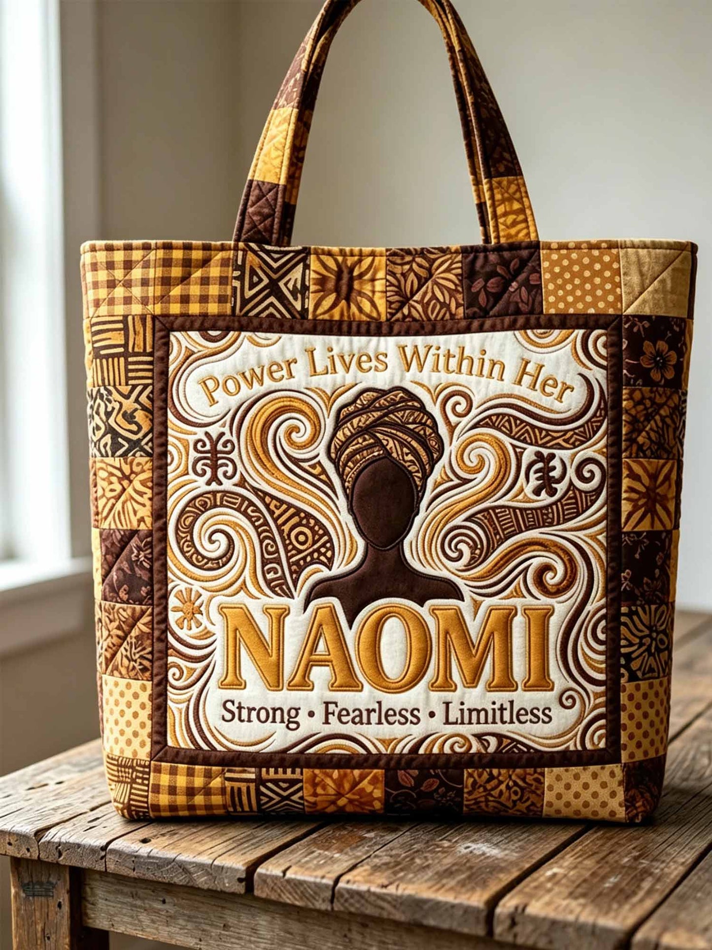 Melanin Queen Quilted Tote Bag