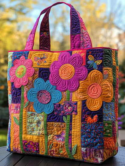 Meadow Magic Quilted Tote Bag