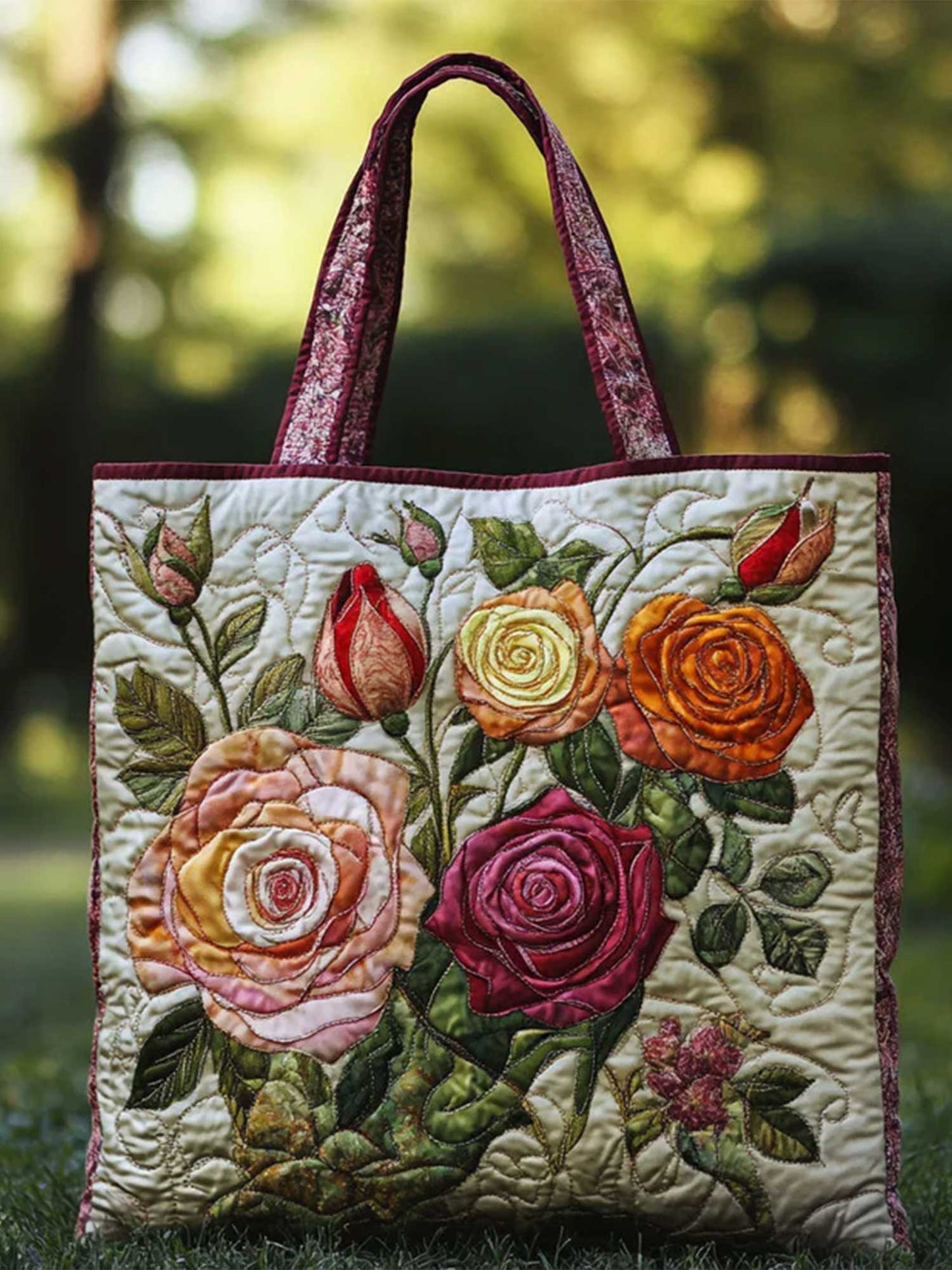 Velvet Rose  Quilted Tote Bag