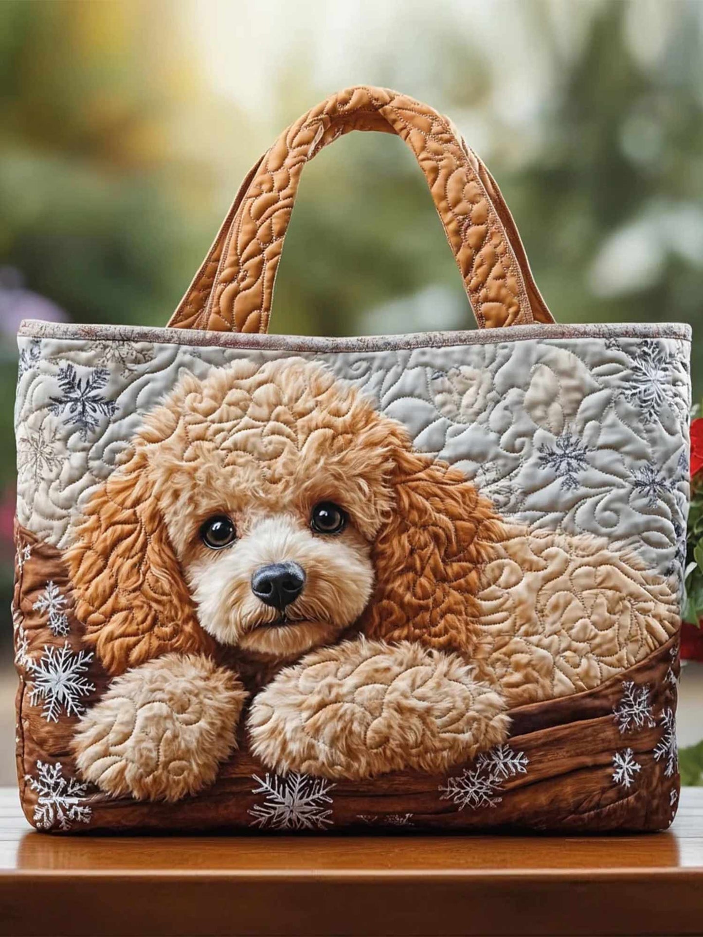 Darling Poodle Quilted Tote Bag