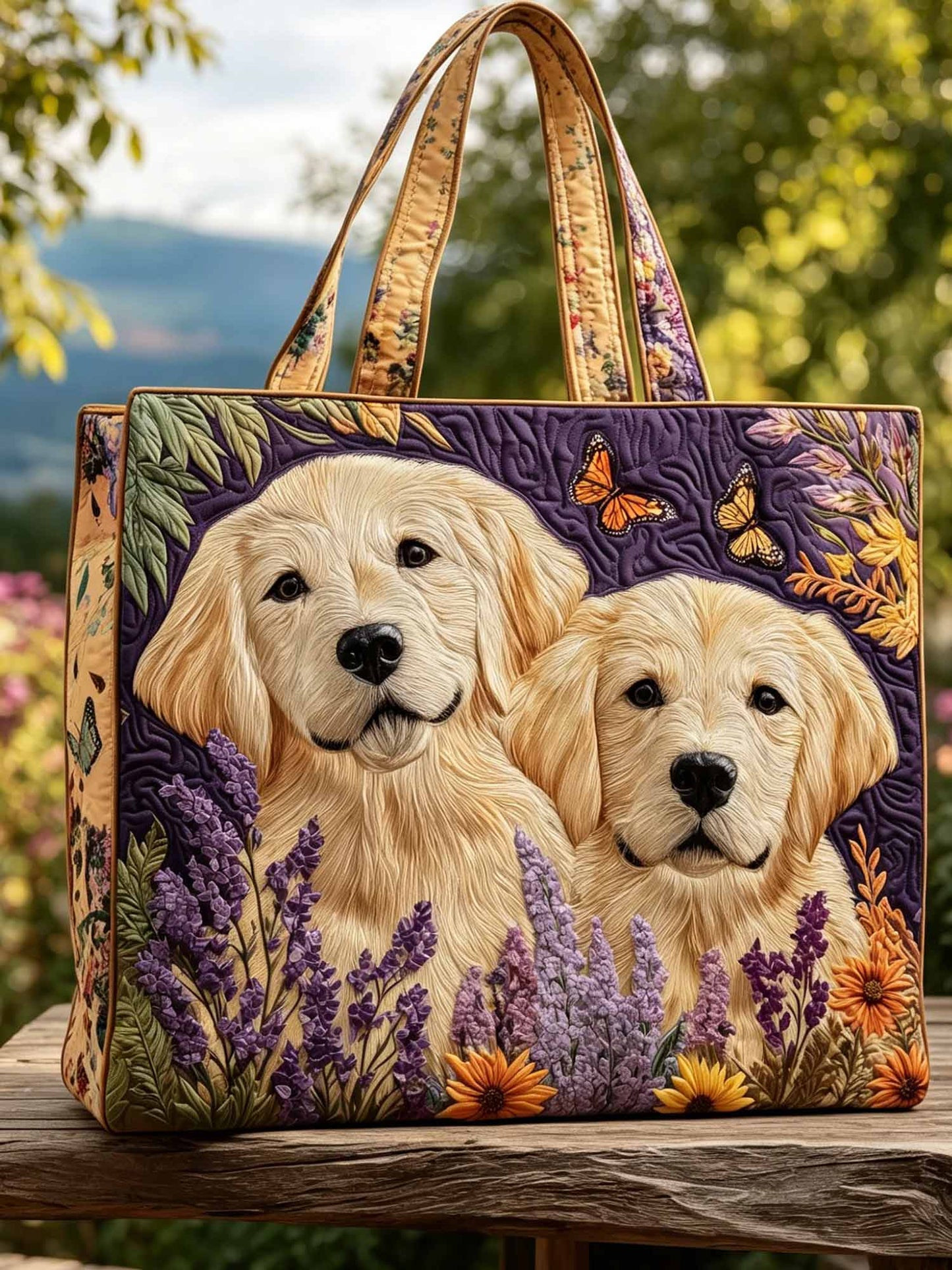 Joyful Pups Quilted Tote Bag