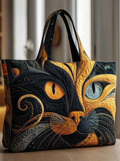 Cat  Quilted Tote Bag