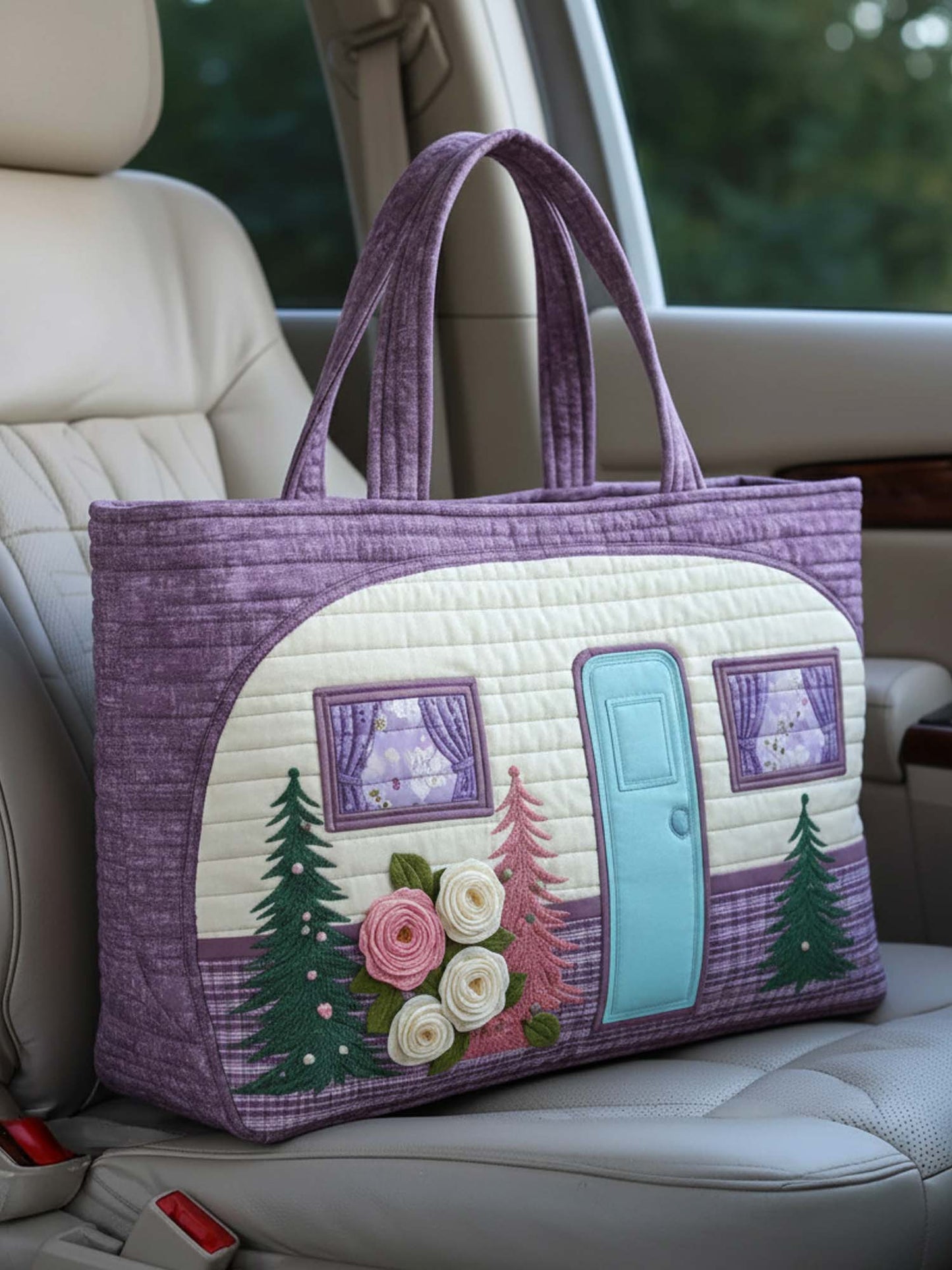 Campervan Quilted Tote Bag