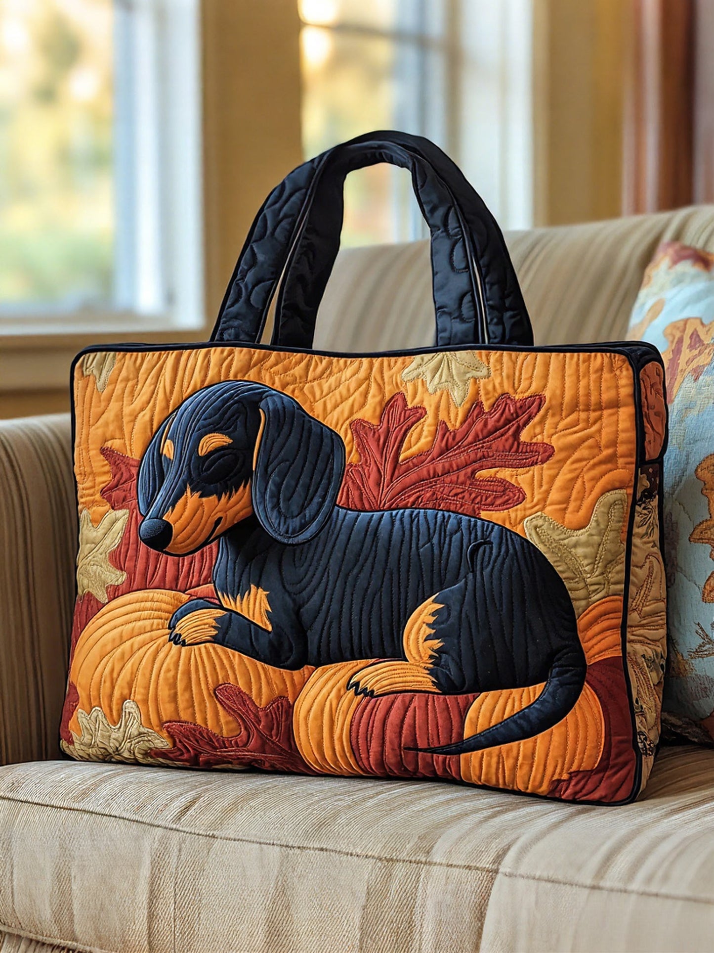 Dachshund Quilted Tote Bag