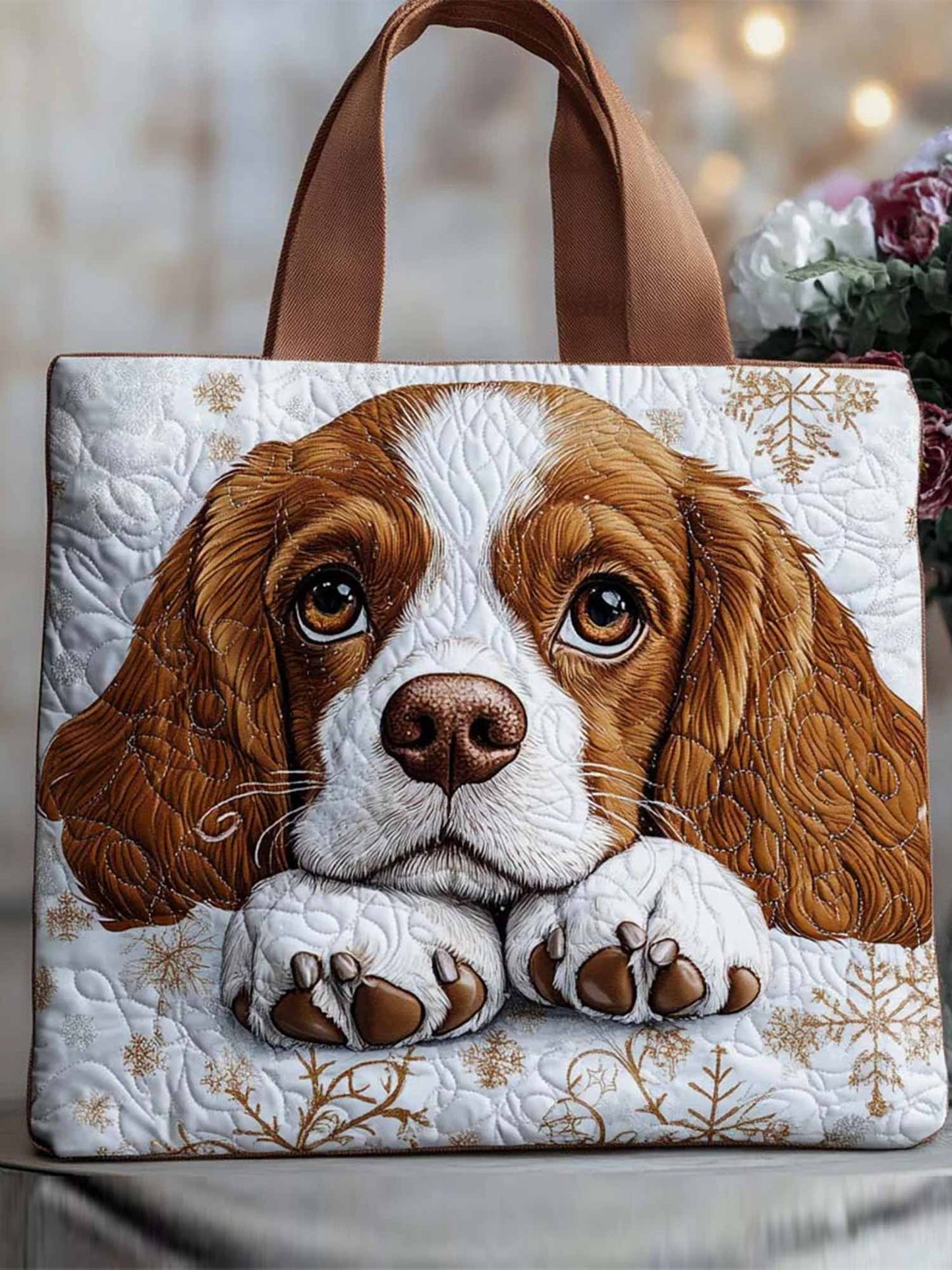 Spaniel Charm Quilted Tote Bag